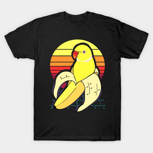 Aesthetic Vaporwave Banana Indian Ringneck T-Shirt by FandomizedRose